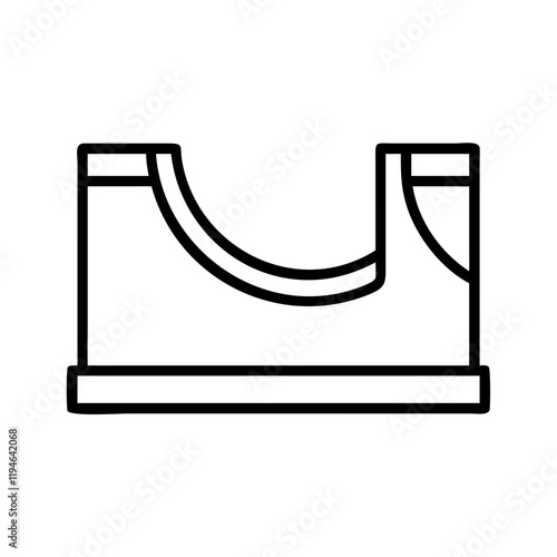 skate park ramp icon, skate park ramp line art - simple line art of skate park ramp, perfect for skate park ramp logos and icons and themed design 