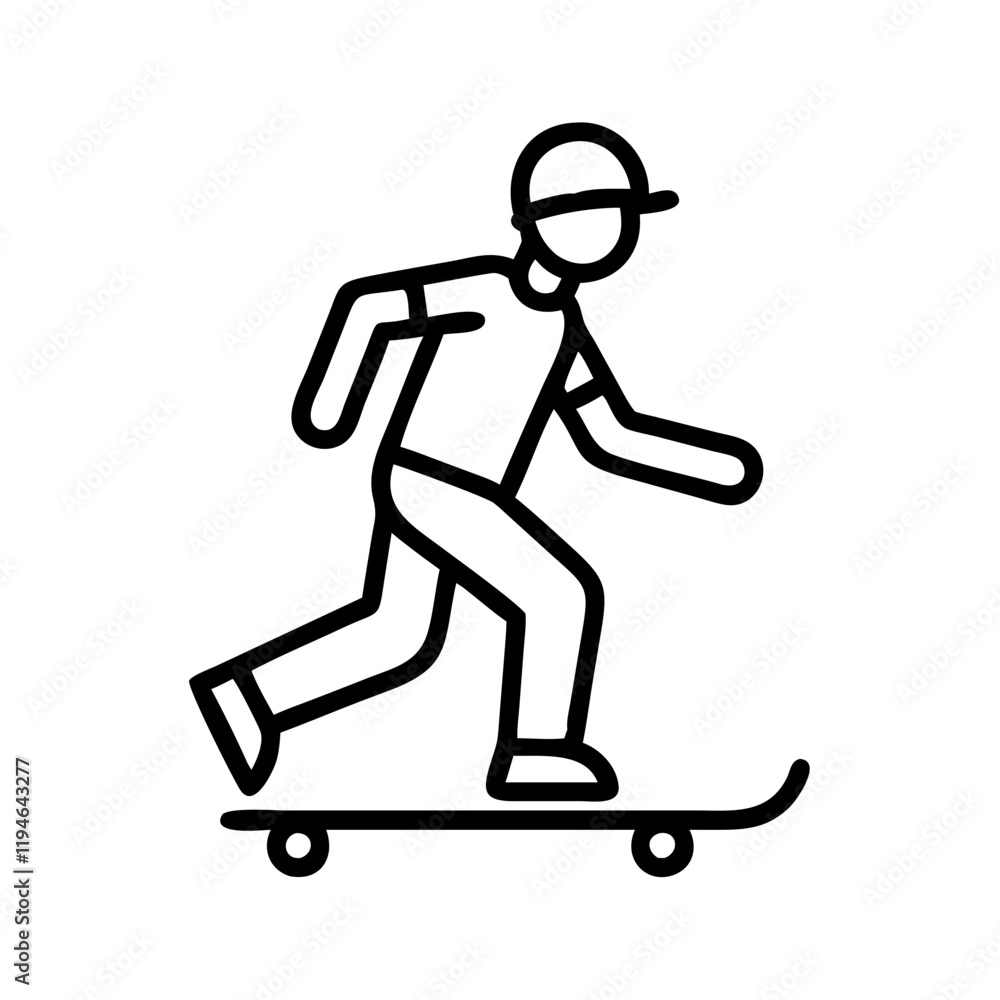 street style skater icon, street style skater line art - simple line art of street style skater, perfect for street style skater logos and icons and themed design street style skater icon, street style skater line art - simple line art of street style skater, perfect for street style skater logos and icons and themed design