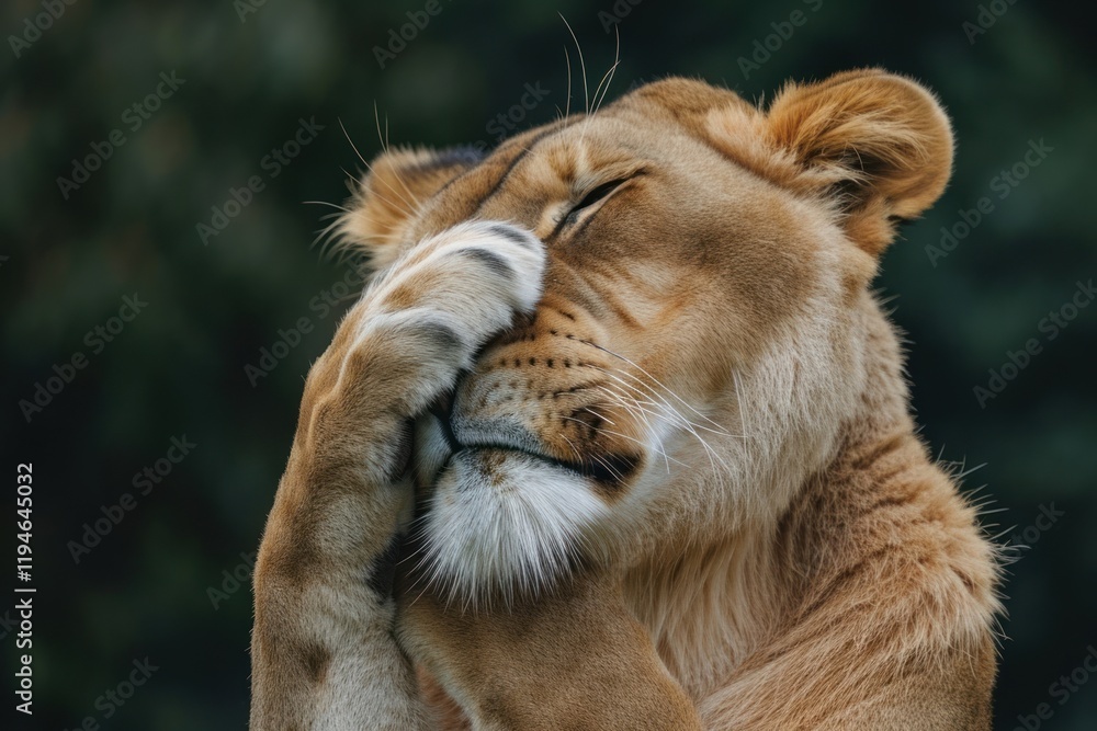 Naklejka premium Lion wildlife mammal animal.