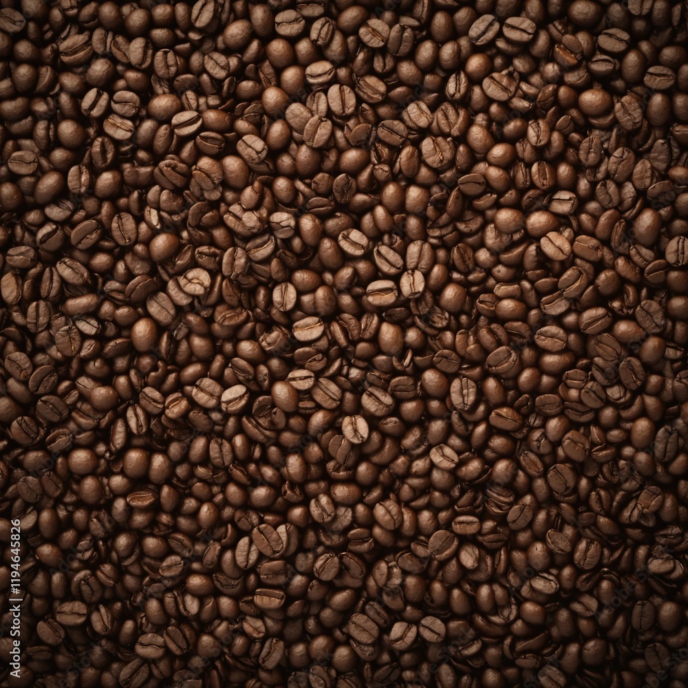 top view of coffee beans background , abstract background . generative ai 