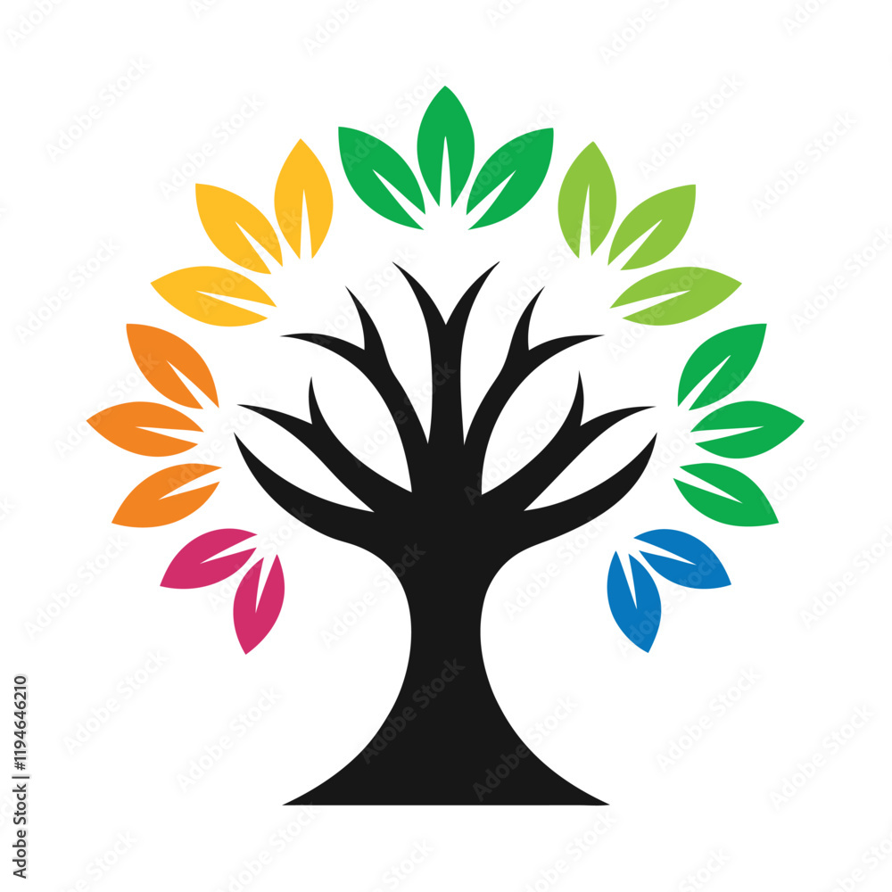 Fototapeta premium abstract tree with green leaves