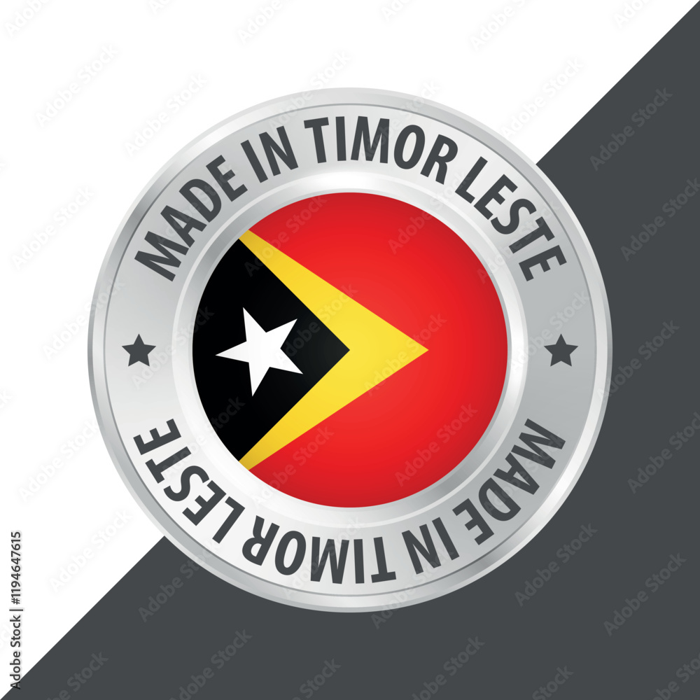 Made in Timor Leste east timor badge logo flag sticker 3d vector illustration isolated on white Made in Timor Leste east timor badge logo flag sticker 3d vector illustration isolated on white