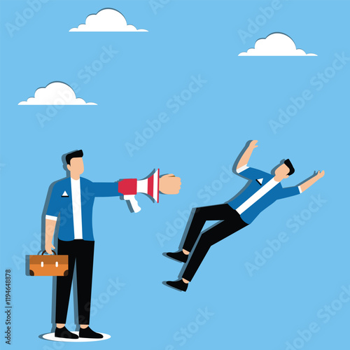 Blaming and reprimanding, criticizing and punishing, power and hierarchy, the fist inside the manager's megaphone hit the businessman hard