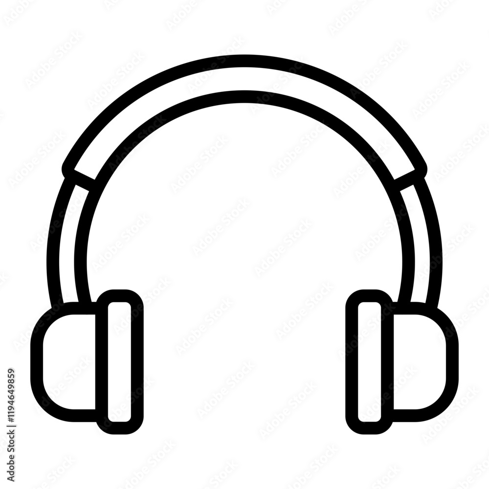 Headphone Vector Line Icon Design Headphone Vector Line Icon Design
