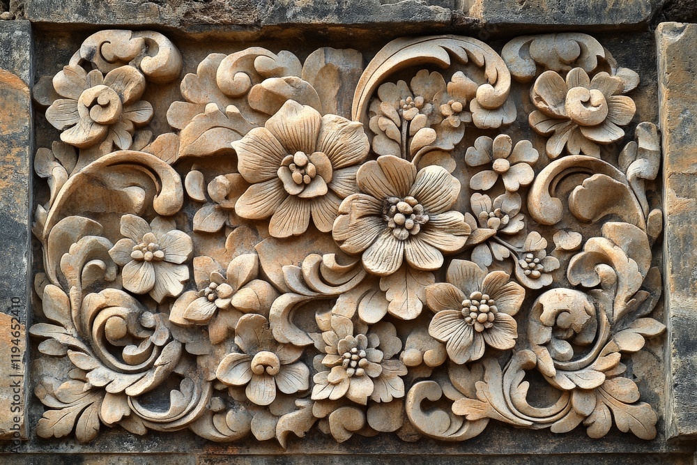 A dynamic stone carving filled with swirling floral designs, the image captures nature’s beauty through skilled and intricate detailing in art form. A dynamic stone carving filled with swirling floral designs, the image captures nature’s beauty through skilled and intricate detailing in art form.