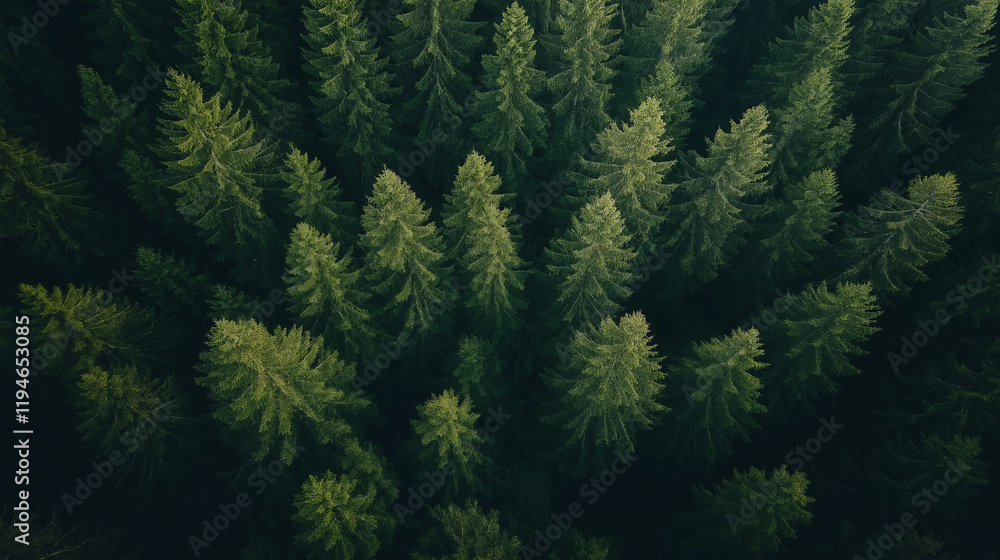 Looking Up at Green Tree Tops in a Peaceful Forest Canopy Looking Up at Green Tree Tops in a Peaceful Forest Canopy