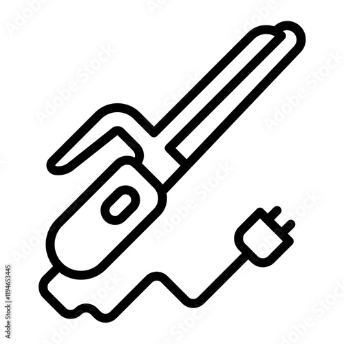 Curling Iron Vector Line Icon Design