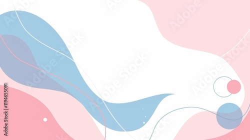 Abstract pastel shapes flowing on white background photo