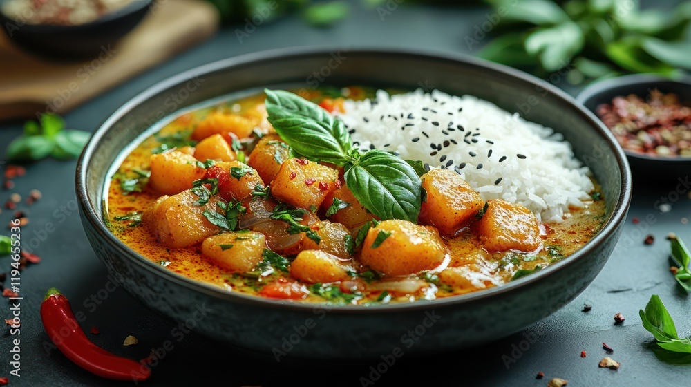 Delicious Thai Pumpkin Curry with Rice: A Culinary Delight Delicious Thai Pumpkin Curry with Rice: A Culinary Delight