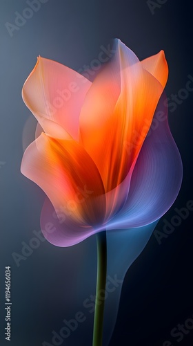 Vibrant Flower, Abstract Bloom, Glowing Petals, Soft Hues, Nature's Art