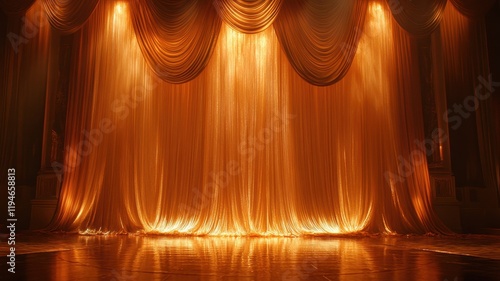 Dramatic stage lighting showcase elegant venue theatrical performance luxurious environment captivating viewpoint photo