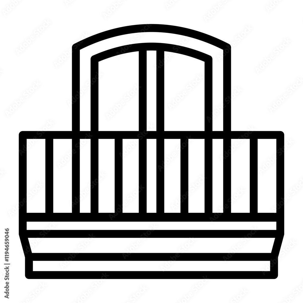 Balcony Vector Line Icon Design Balcony Vector Line Icon Design