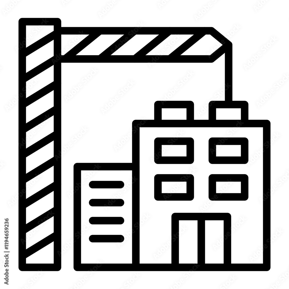 Obraz premium Construction Site Vector Line Icon Design