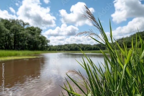 Obraz na płótnie Water management strategies in sustainable agriculture, Sustainable Agriculture + Climate Change + Water Management, w salonie