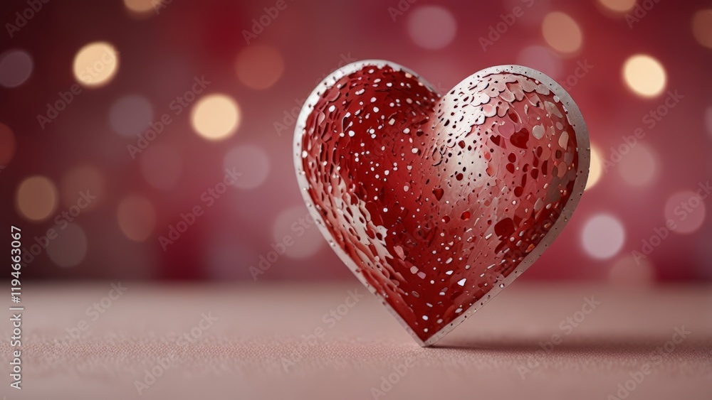 Fototapeta premium Romantic Valentine's Day Card with Heart Design
