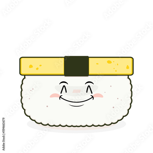 tamago sushi smile face cartoon cute