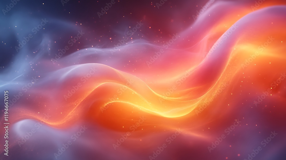 Fototapeta premium Abstract fiery and smoky wave.