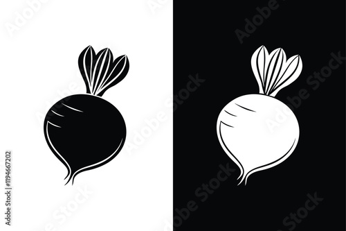 Radish icon vector on White Background ,Vector Art Illustration on white background.