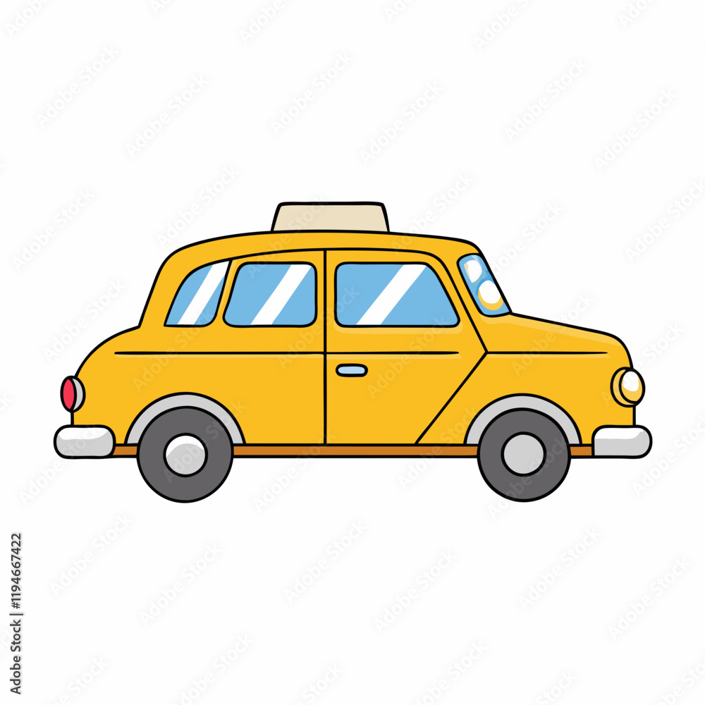 Obraz premium yellow taxi car isolated