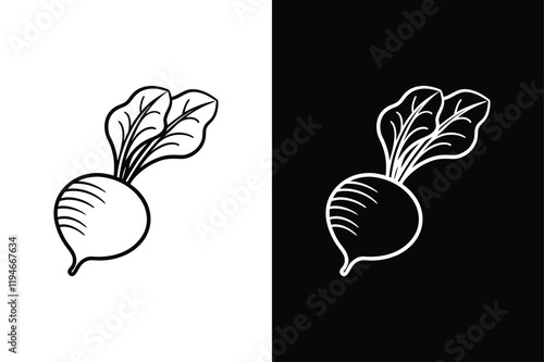 Radish icon vector on White Background ,Vector Art Illustration on white background.