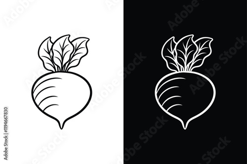 Radish icon vector on White Background ,Vector Art Illustration on white background.