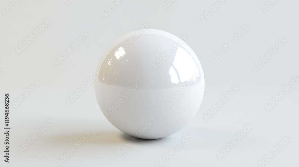 A simple name for the image could be Shiny White Egg on White Background A simple name for the image could be Shiny White Egg on White Background