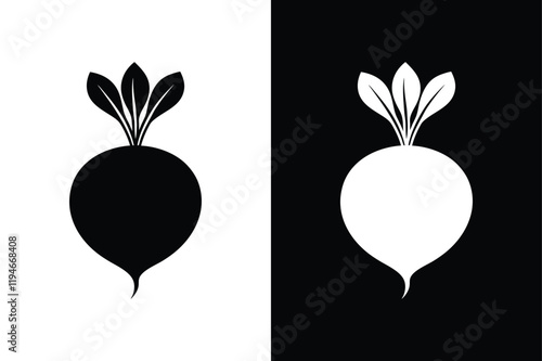 Radish icon vector on White Background ,Vector Art Illustration on white background.