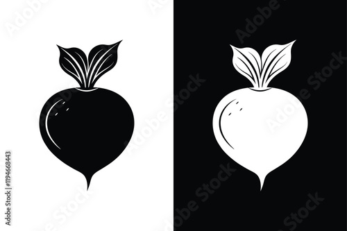 Radish icon vector on White Background ,Vector Art Illustration on white background.