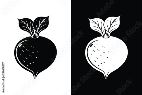 Radish icon vector on White Background ,Vector Art Illustration on white background.