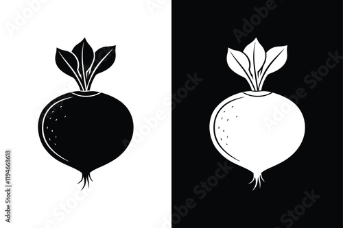 Radish icon vector on White Background ,Vector Art Illustration on white background.