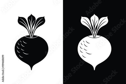 Radish icon vector on White Background ,Vector Art Illustration on white background.