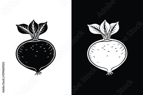 Radish icon vector on White Background ,Vector Art Illustration on white background.