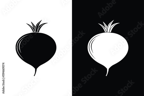 Turnip icon vector on White Background ,Vector Art Illustration on white background.