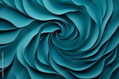 Teal origami tessellation waves photo