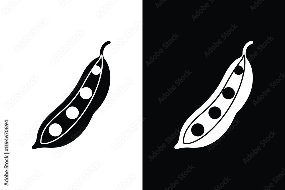 Snow pea icon vector on White Background ,Vector Art Illustration on white background.
