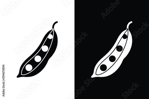 Snow pea icon vector on White Background ,Vector Art Illustration on white background.