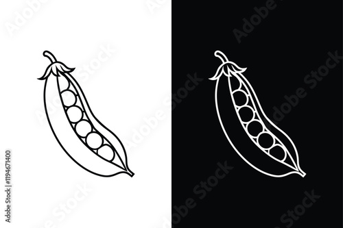 Snow pea icon vector on White Background ,Vector Art Illustration on white background.