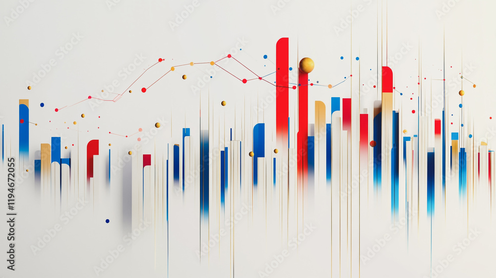 Abstract white background with Colorful charts and graphs with statistics to innovative analyze business potential and forecast future development of companies growth.