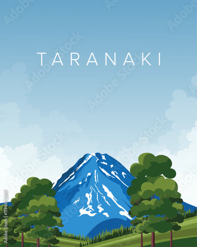 Taranaki New Zealand travel poster