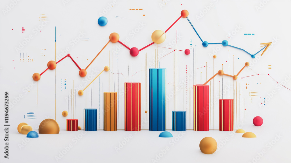 Abstract white background with Colorful charts and graphs with statistics to innovative analyze business potential and forecast future development of companies growth. Abstract white background with Colorful charts and graphs with statistics to innovative analyze business potential and forecast future development of companies growth.