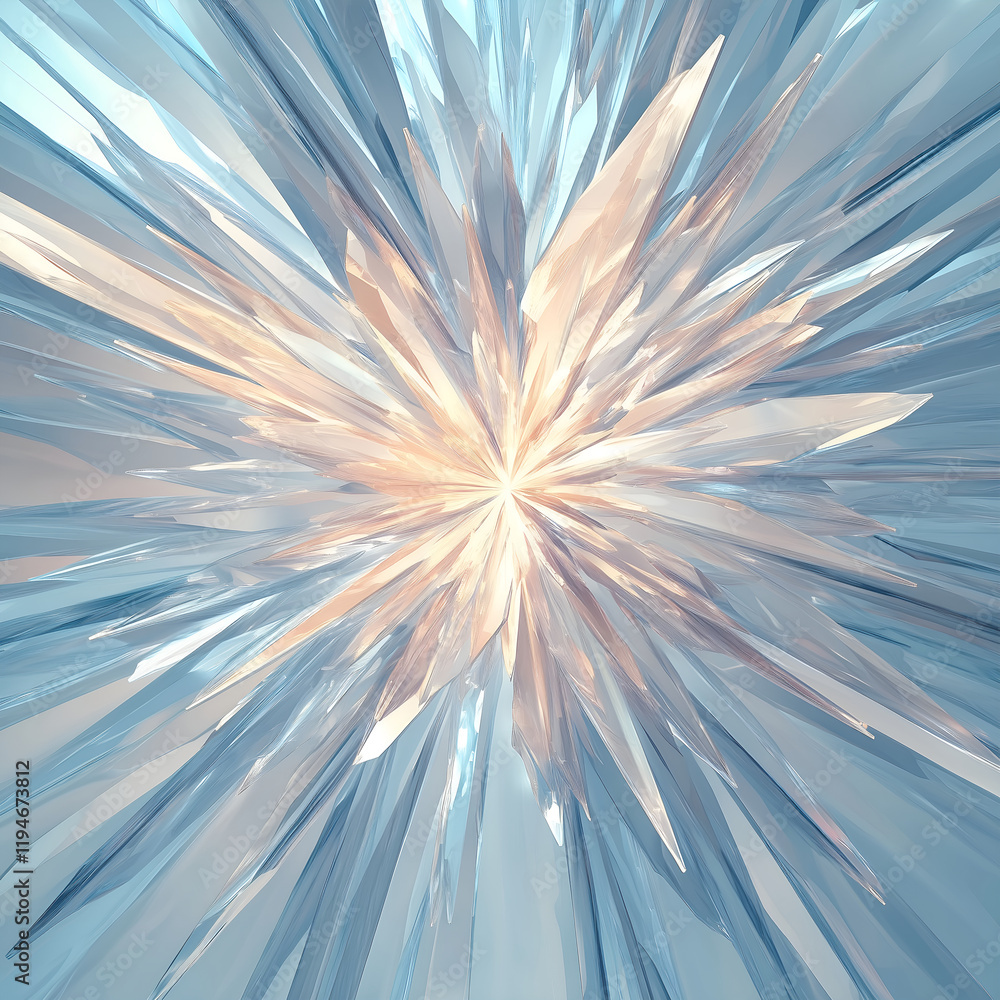 Obraz premium Crystalline fractal burst abstract