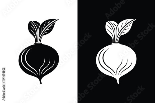 Radish icon vector on White Background ,Vector Art Illustration on white background.