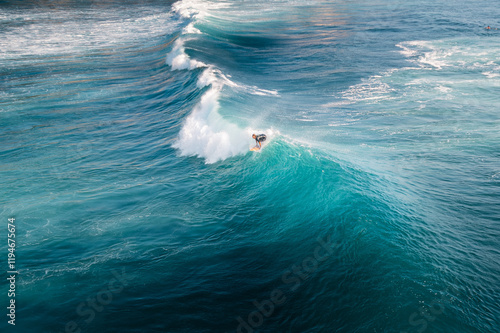 High angle view of people surfing in Bali, Indonesia