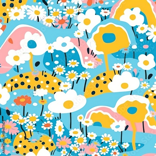Vibrant Chamomile pattern outdoors flower plant.