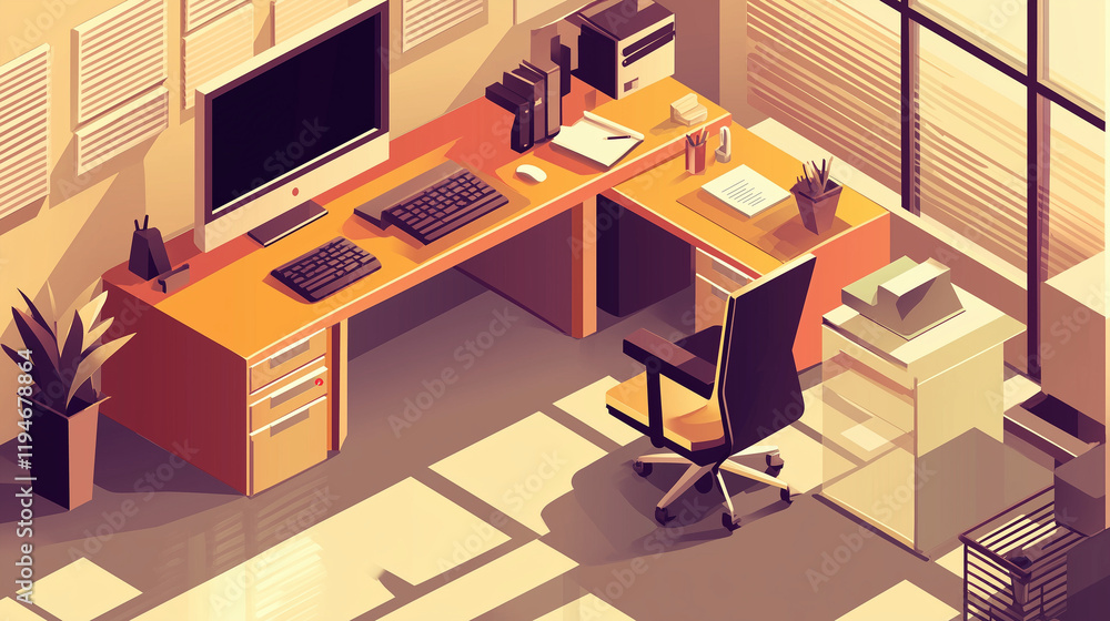 isometric office scene isometric office scene