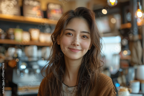 Generative AI Barista Crafting Espresso in Urban Cafe with Focus on Coffee Preparation and Brewing