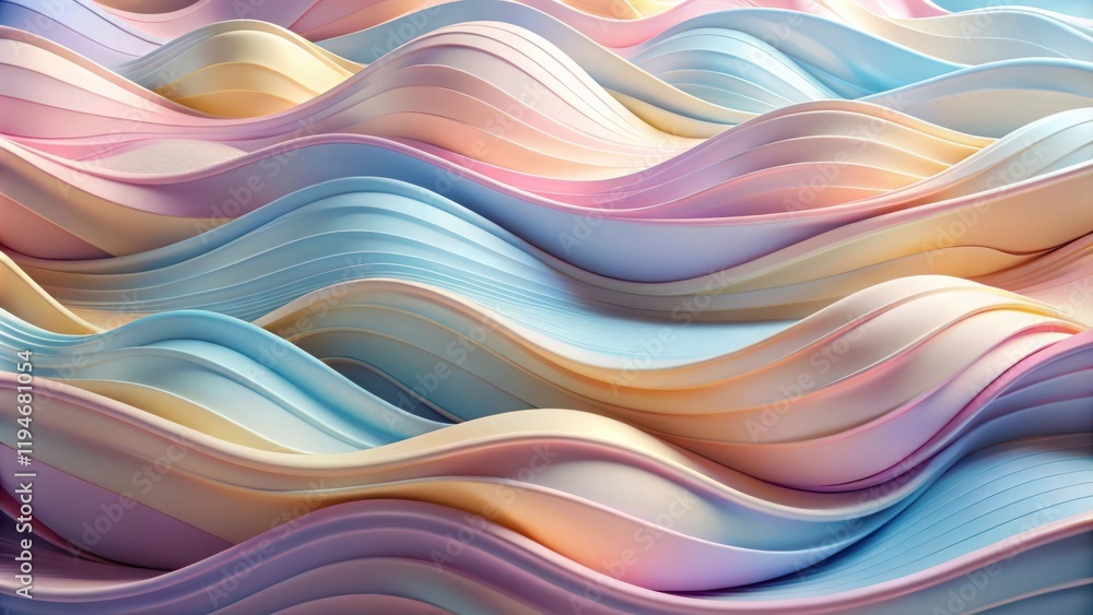 Abstract Pastel Wave Pattern Background Fluid, Smooth Curves and Gentle Undulations in a Dreamlike Color Palette Abstract Pastel Wave Pattern Background Fluid, Smooth Curves and Gentle Undulations in a Dreamlike Color Palette