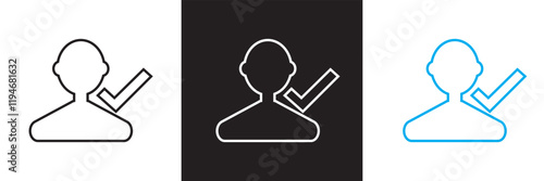 Verified User Icon.  isolated on white and black background. vector illustration. EPS 10 