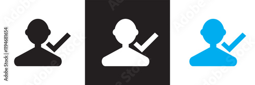 Verified User Icon.  isolated on white and black background. vector illustration. EPS 10 