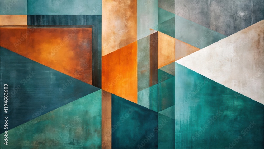 Abstract Geometric Wall Art with Earthy Tones and Textured Surfaces Abstract Geometric Wall Art with Earthy Tones and Textured Surfaces